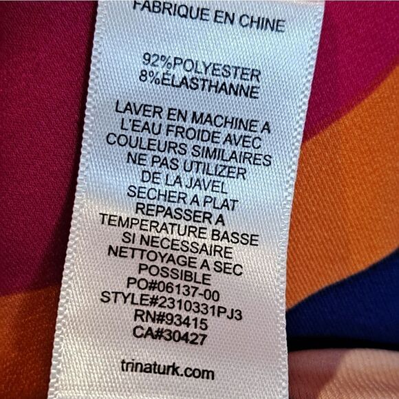 TRINA TURK Vinet Scrolling Floral Three-quarter Sleeve Dress Size Sm - Picture 8 of 9